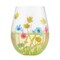 Lolita Stemless Field of Dreams Stemless Hand Painted Wine Glass